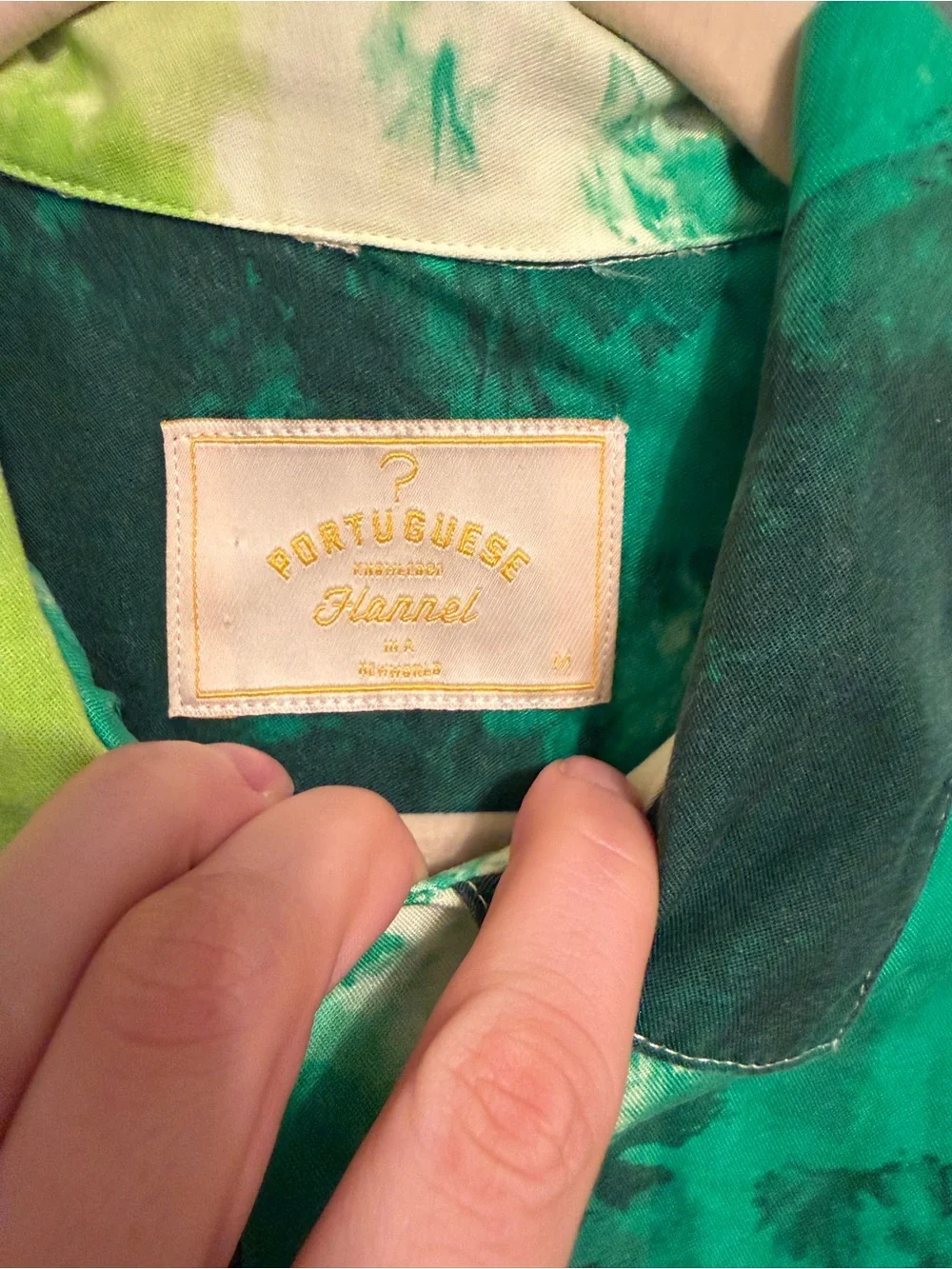 Portuguese Flannel Tie Dye Shirt Green size M - Picture 4 of 7